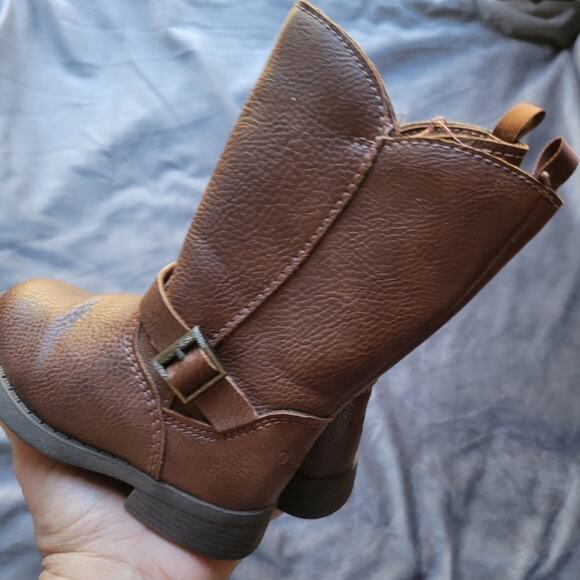 OshKosh BGosh Lumi Riding Boot Equestrian Little Girl 5 Faux Leather Zip Up Shoe - Picture 7 of 9